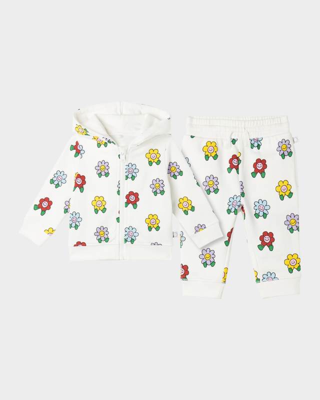 Girl's Floral-Print 2-Piece Tracksuit Set, Size 6M-3
